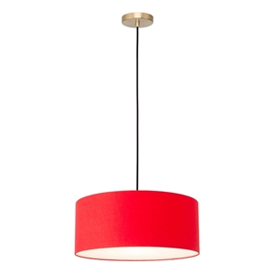 Stretch Pendant Crimson Red  Weathered Brass