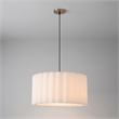 Scallop Semi-Flush Mount - Weathered Brass Steel White Linen Drum Shade