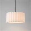 Scallop Semi-Flush Mount - Weathered Brass Steel White Linen Drum Shade