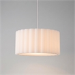 Scallop Pendant - Satin Nickel Steel Drum White Linen Shade