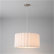 Scallop Pendant - Satin Nickel Steel Drum White Linen Shade