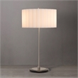 Slimline Table Lamp  Scallop Shade Satin Nickel Base