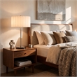 Slimline Table Lamp  Scallop Shade Satin Nickel Base