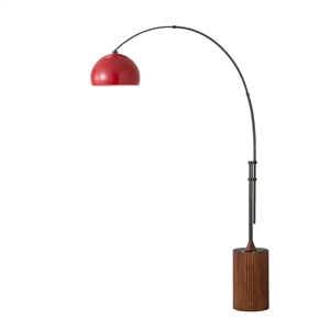 Tambo 92&quot Arc Lamp Mid-Century Crimson Red