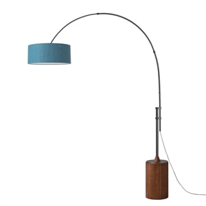 Tambo 92&quot Arc Lamp Black Nickel Turquoise Shade