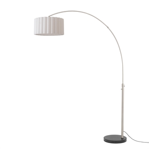 Scallop 92&quot Arc Lamp - Satin Nickel Marble Base
