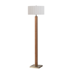 Tambo Floor Lamp Scallop Shade Weathered Brass Natural Ash