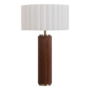 Tambo Table Lamp Scallop Shade Weathered Brass Dark Walnut