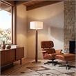 Tambo Floor Lamp Scallop Shade Weathered Brass Dark Walnut