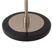 Stretch Slimline Table Lamp Drum White Linen Shade Satin Nickel Base