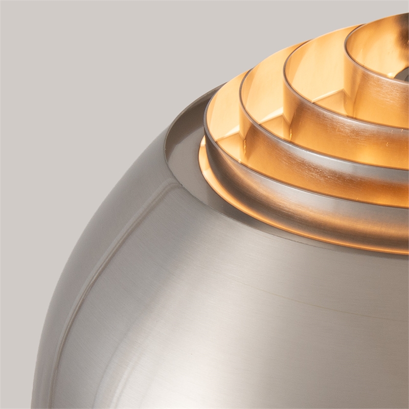 Wall Mounted Arc Lamp - Satin Nickel Half Dome Satin Nickel Shade