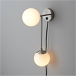 Duo Modern Contemporary Wall Sconce Satin Nickel Plug-In Light