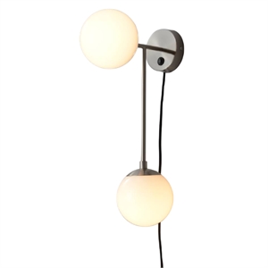 Duo Modern Contemporary Wall Sconce Satin Nickel Plug-In Light