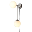 Duo Modern Contemporary Wall Sconce Satin Nickel Plug-In Light