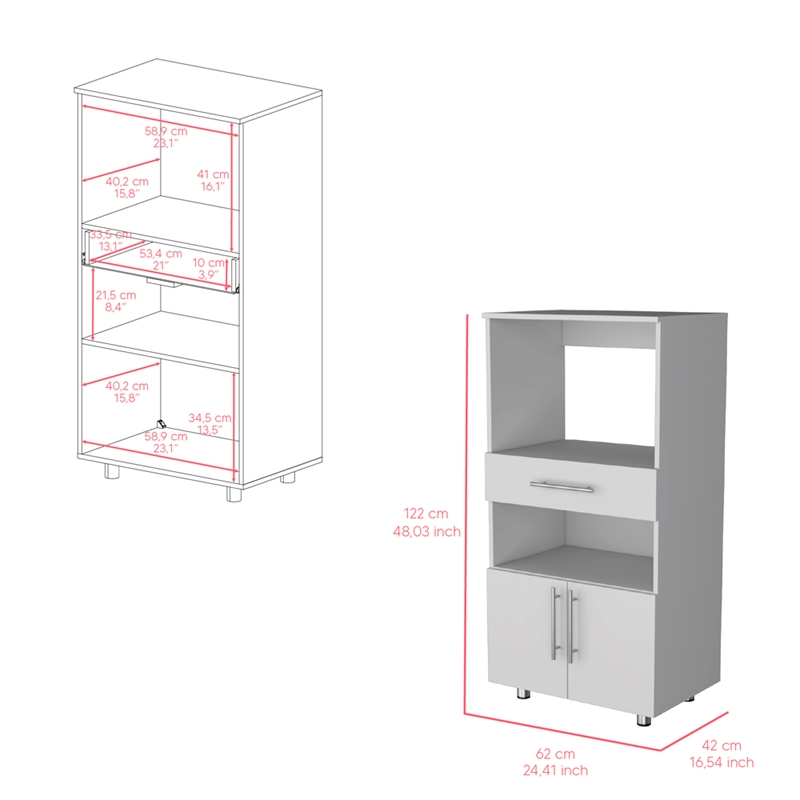 Glen Engineered Wood Pantry Engineered Wood White