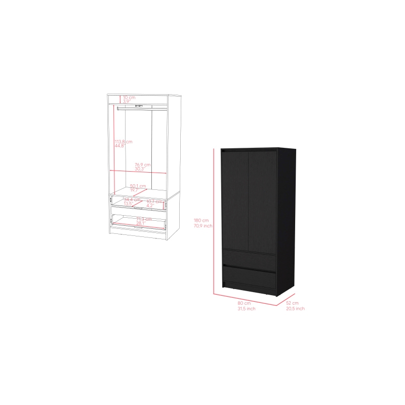 Closher Armoire Engineered Wood Black