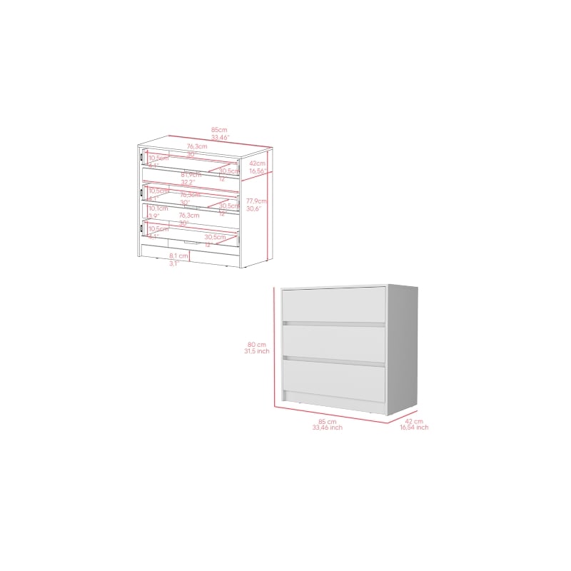 Maldus Dresser Engineered Wood White