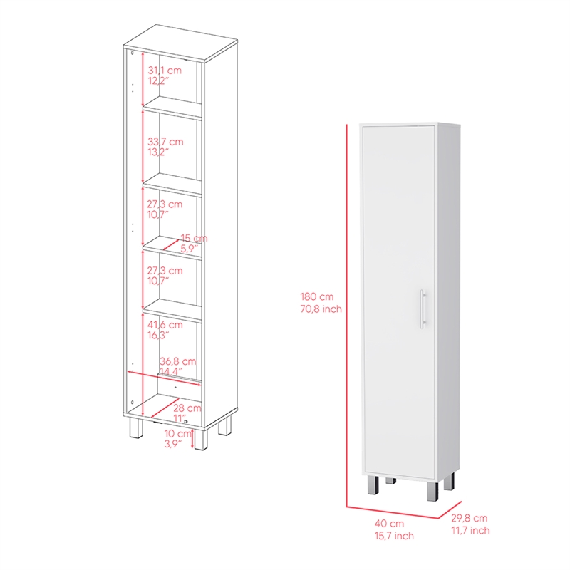 Buccan Storage Cabinet Engineered Wood White