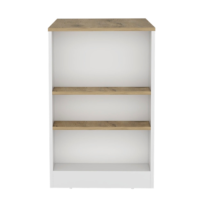 Doyle Island Engineered Wood White and Light Oak
