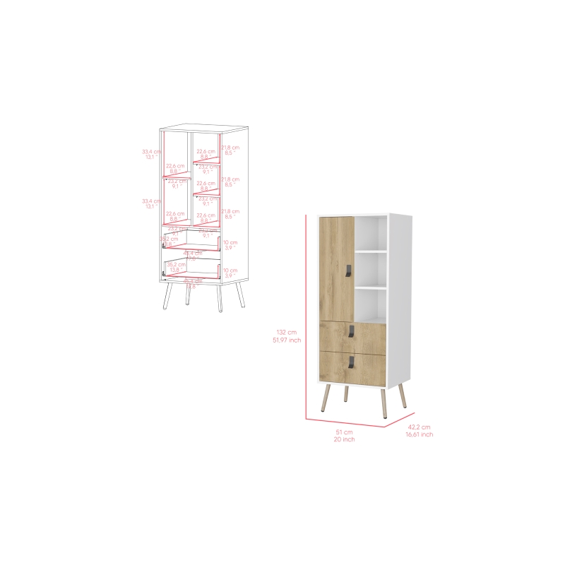 Magness Tall Dresser Engineered Wood White Macadamia