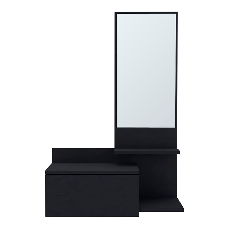 Lowell Floating Hallway Cabinet Engineered Wood Black