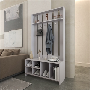 Murphy Hall Tree Engineered Wood Gray