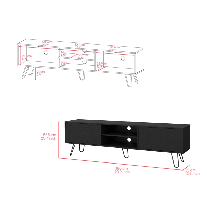 Tv Stand Franklin Living Room Black