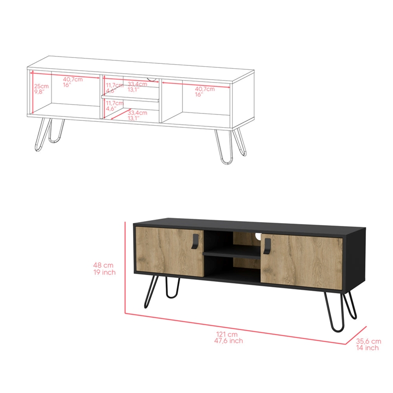 Tv Stand B Magness Living Room Black  Macadamia