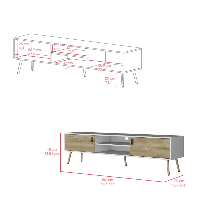 Tv Stand A Magness Living Room White  Macadamia