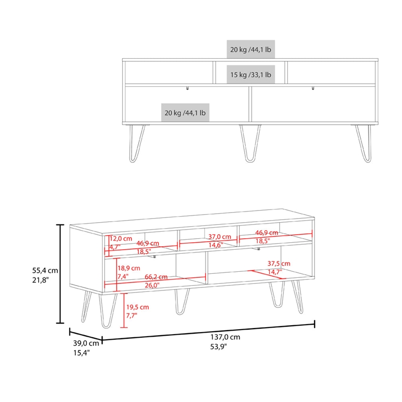 Glenns Ferry Tv Stand Living Room  WhiteMacadamia