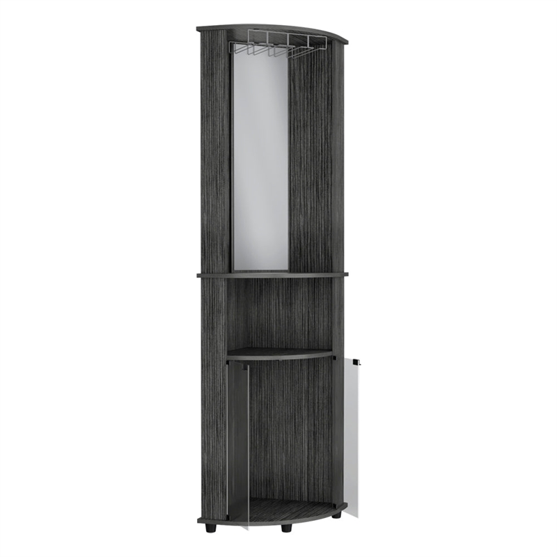 Corner Bar Cabinet Rialto Living Room Smoky Oak
