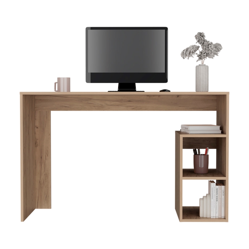 Rolla Writing Desk Engineered Wood Home Office Light Pine Finish