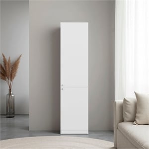 Sunflower Tall Bookcase Storage Cabinet with Multiple Shelves Engineered Wood Furniture Organizer for Living Room Bedroom and Home Office Storage White Finish Modern Design
