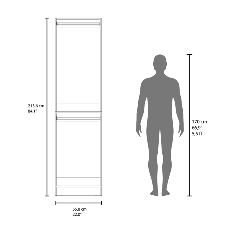 Maplewood Closet Slim Bedroom White