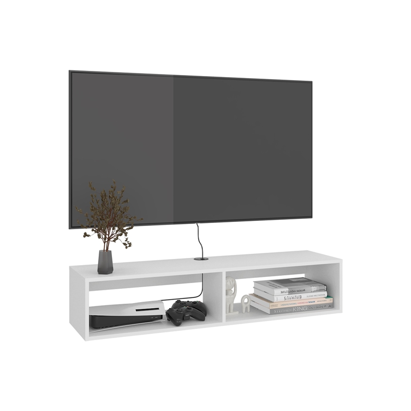 Lavender Multimedia Rack White Finish