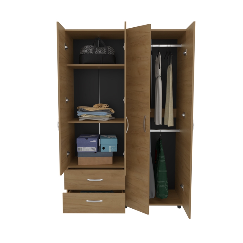 Crafton Armoire Bedroom Natural Oak Engineered Wood