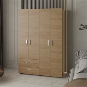 Crafton Armoire Bedroom Natural Oak Engineered Wood