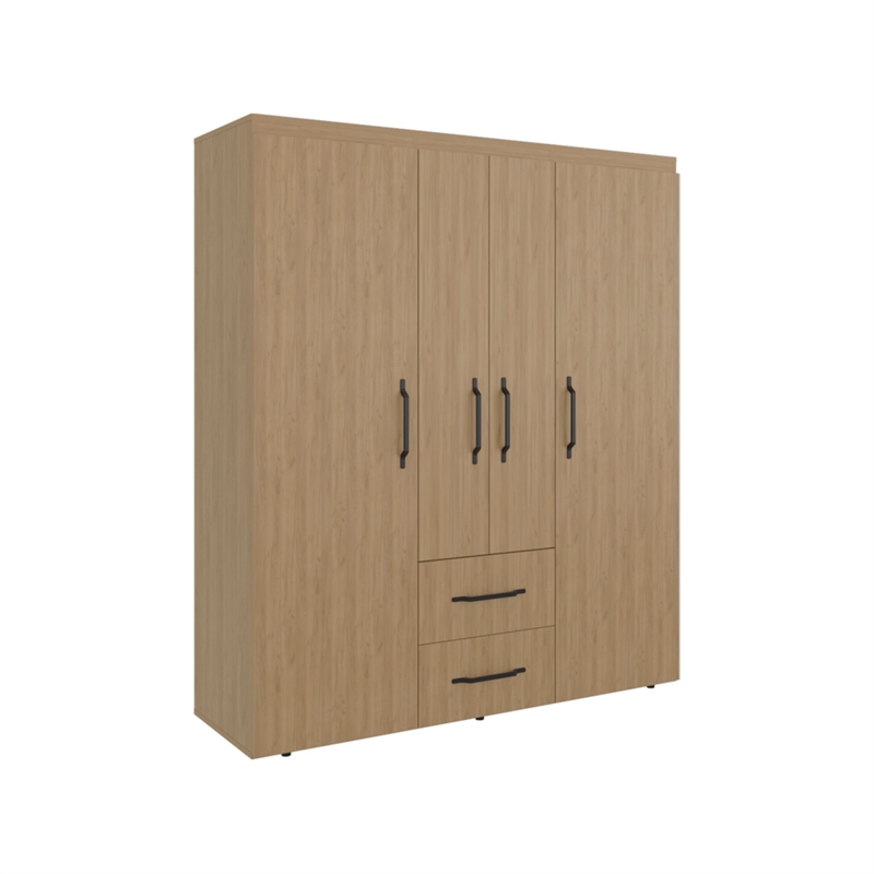 Elma Petunia Wardrobe Closet Engineered Wood Brown Finish