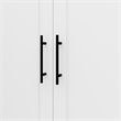Wood Closet Wardrobe with Mirror White Armoire Wardrobe Closet with Hanging Rods