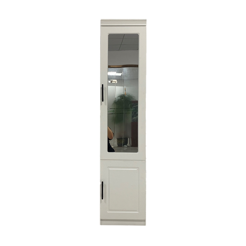 Wood Closet Wardrobe with Mirror White Armoire Wardrobe Closet with Hanging Rods