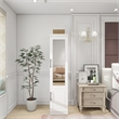 Wood Closet Wardrobe with Mirror White Armoire Wardrobe Closet with Hanging Rods