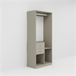 Wood Wardrobe Closet Organizer System with 2 Drawers Closet System Gray