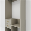 Wood Wardrobe Closet Organizer System with 2 Drawers Closet System Gray
