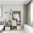 Wood Wardrobe Closet Organizer System with 2 Drawers Closet System Gray