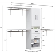 Wood Closet Organizer System 3 Shelf Towers White Closet System with 2 Drawers