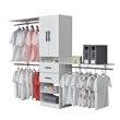 Wood Closet Organizer System 3 Shelf Towers White Closet System with 2 Drawers