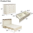 Livelylodge Wood Queen Murphy Bed with Storage Drawer in White-Included Mattress