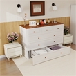 Livelylodge Wood Queen Murphy Bed with Storage Drawer in White-Included Mattress
