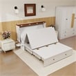 Livelylodge Wood Queen Murphy Bed with Storage Drawer in White-Included Mattress
