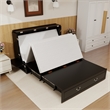 Queen Wood Murphy Bed whit Chest with Built-in Charger Black-Included Mattress